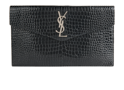 Uptown Croc Embossed Clutch, front view